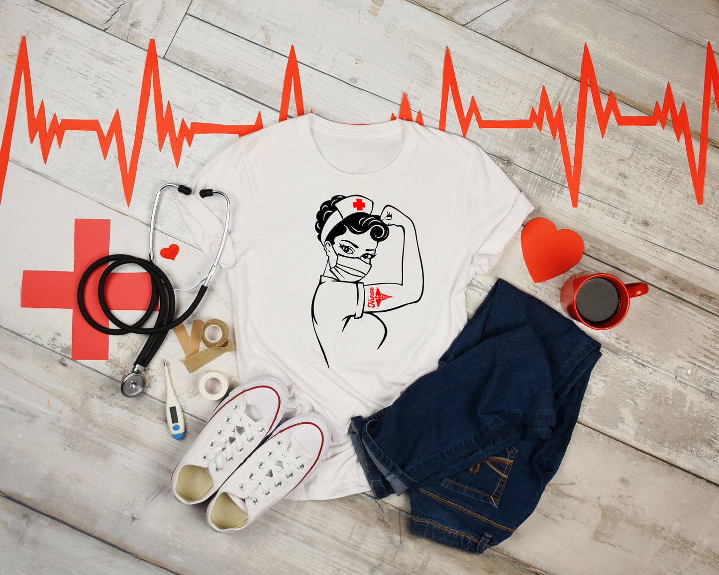 Simple Mask Nurse Rosie The Riveter Transfer