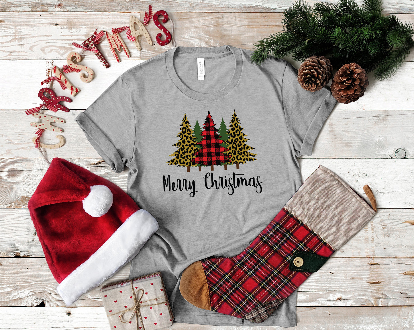 Leopard Print Merry Christmas Transfer