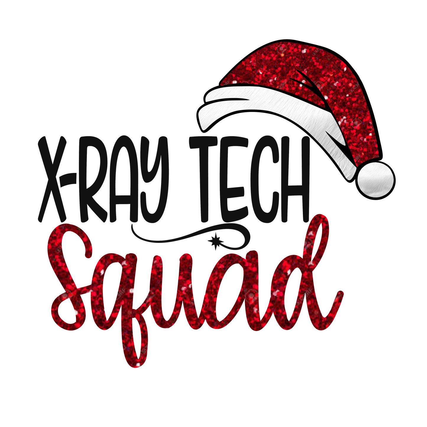 Christmas Santa Hat X-Ray Tech Squad Ready to Press Transfer