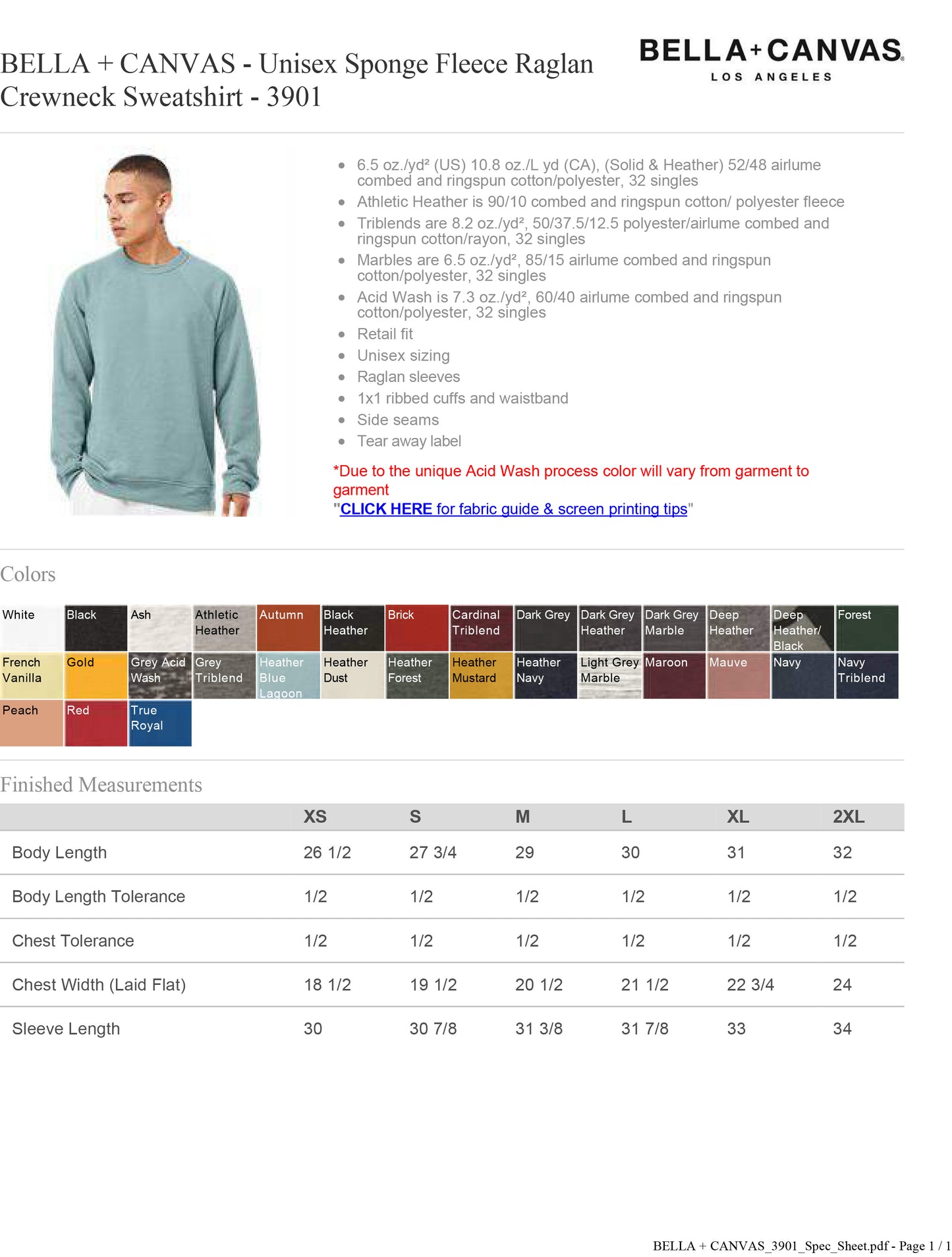 Alabama State Bella & Canvas Crewneck Sweatshirt