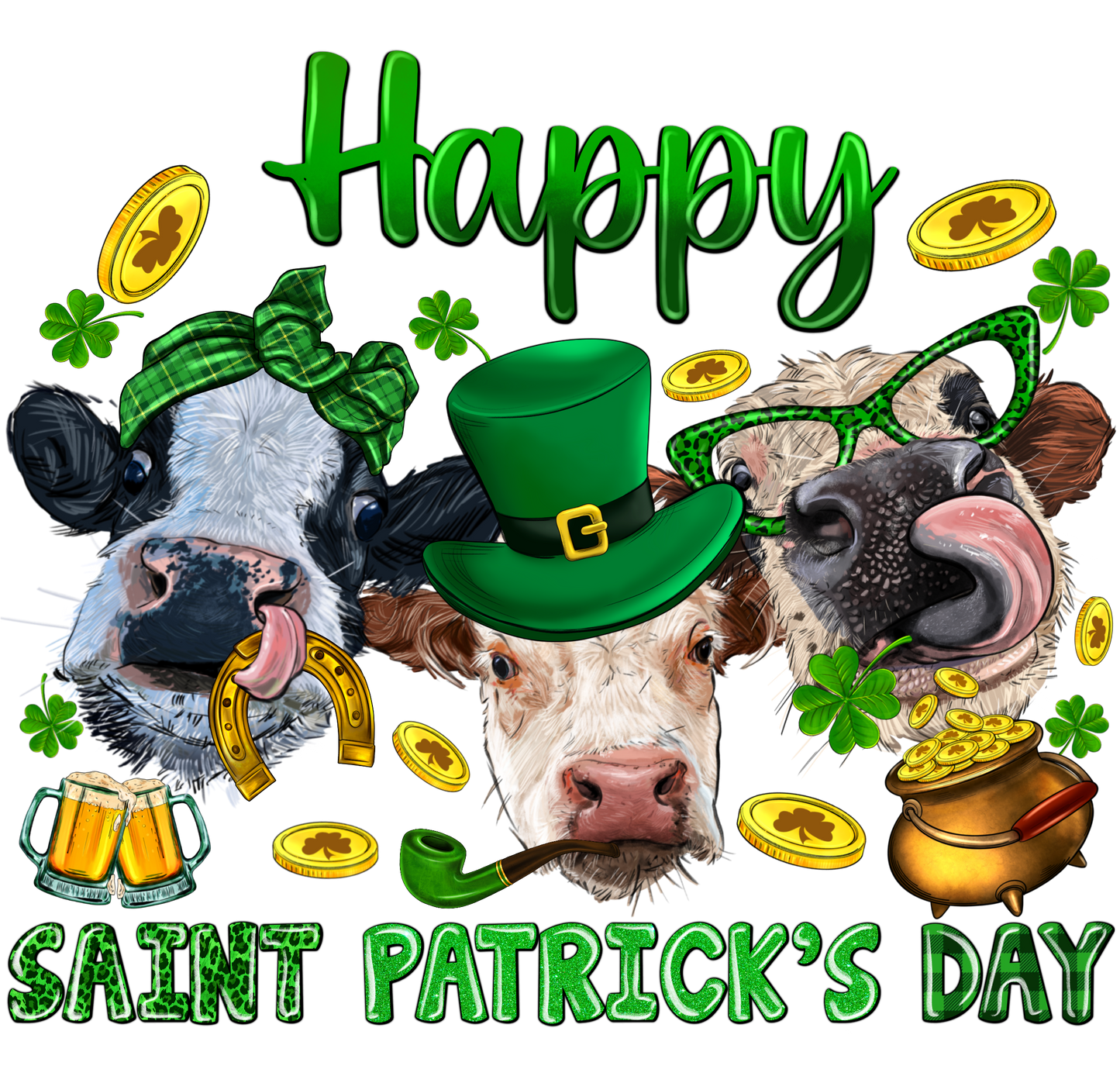 Cows St. Patricks Day Transfer