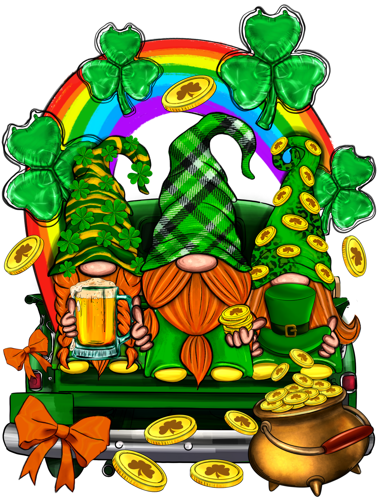 Gnomes With Rainbow St. Patricks Day Transfer