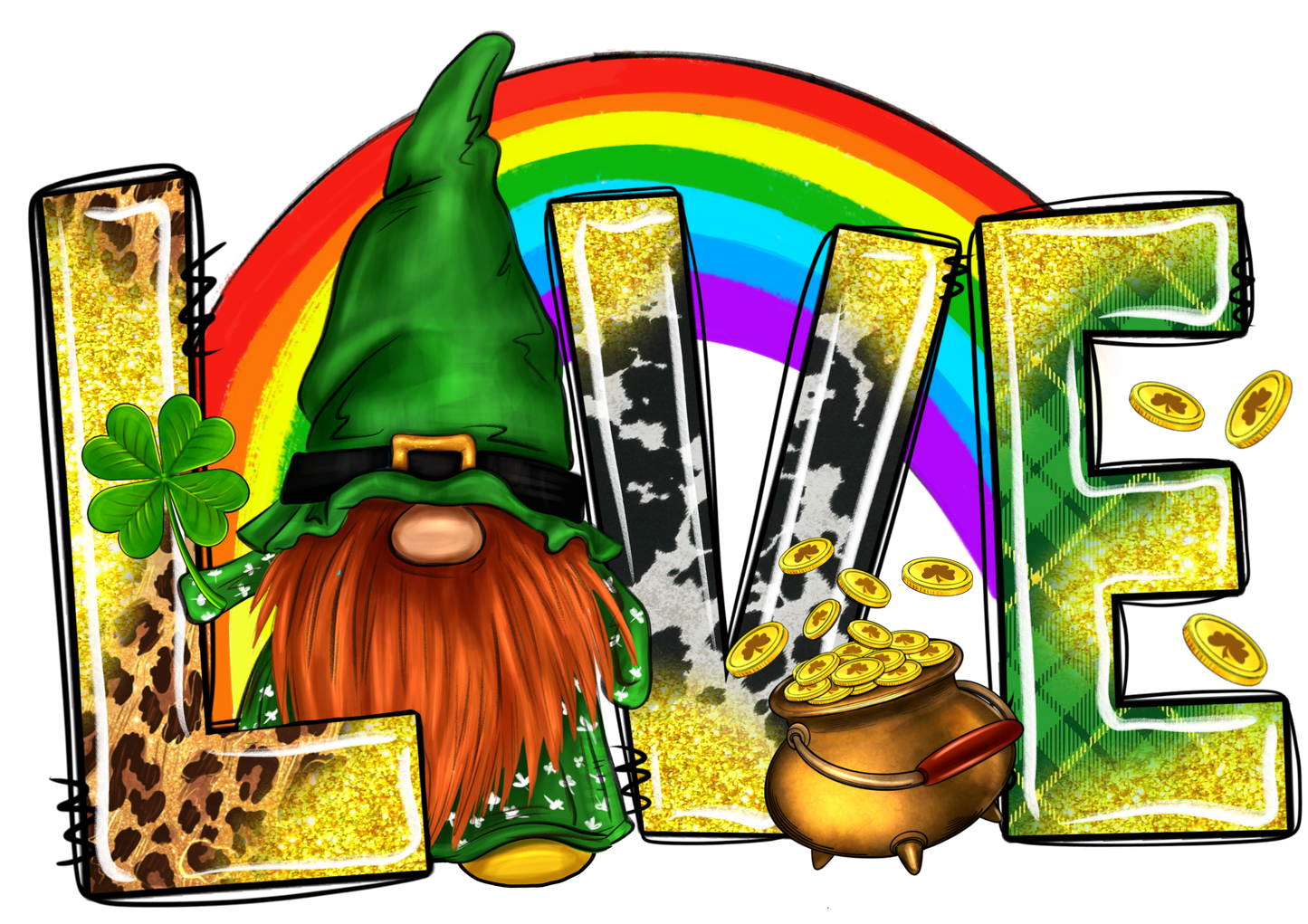 Love With Gnome St. Patricks Day Transfer