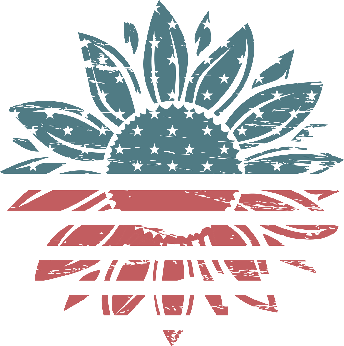 Fourth of July Sun Flower Transfer