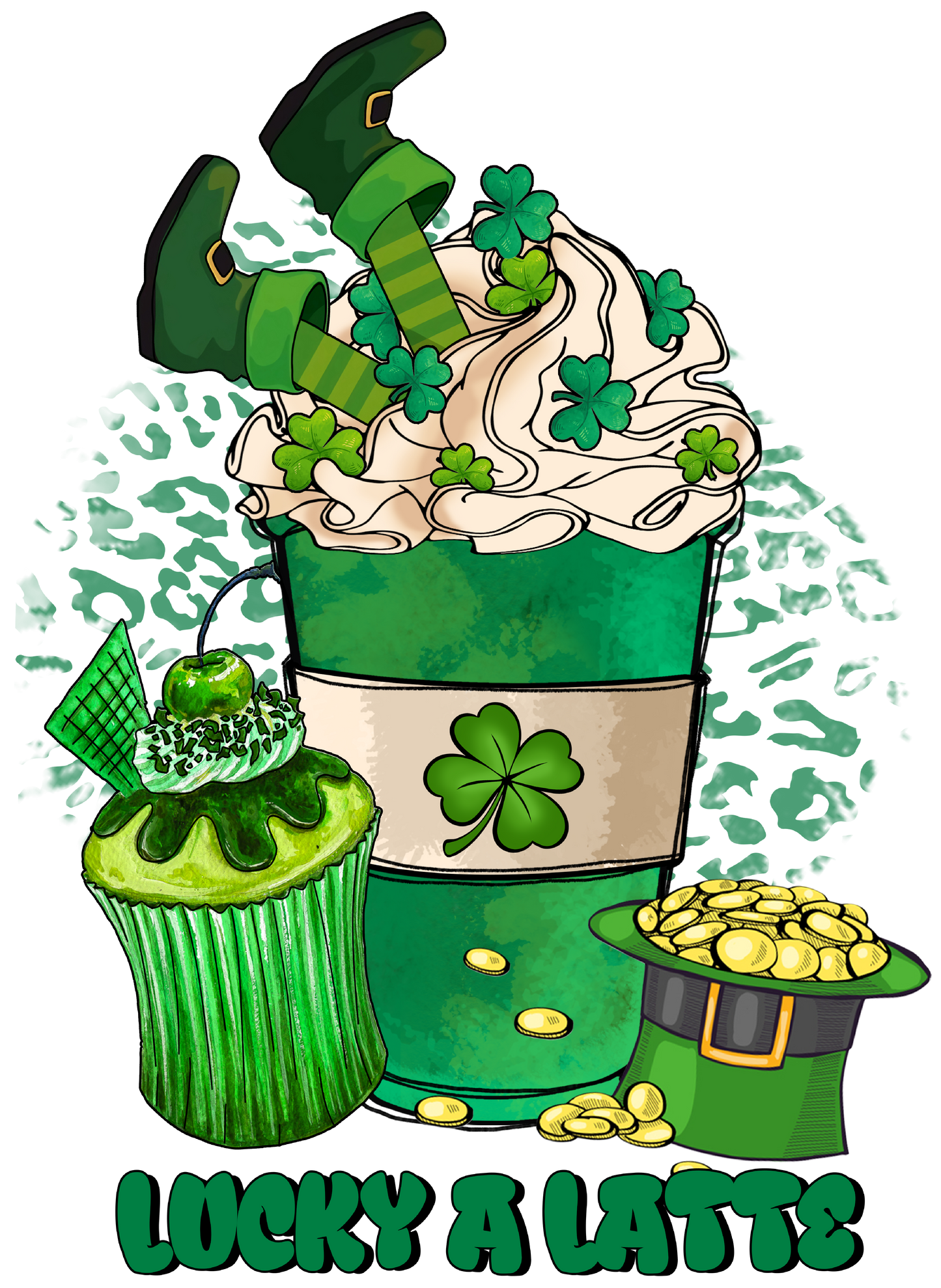 Lucky A Latte V.2 St. Patrick's Day Transfer