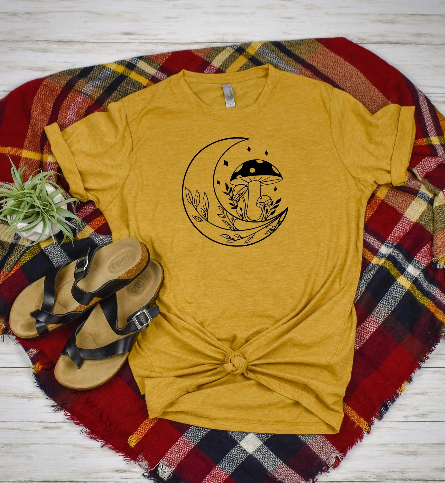 Moon Mushroom Sights Ink Graphic Tee