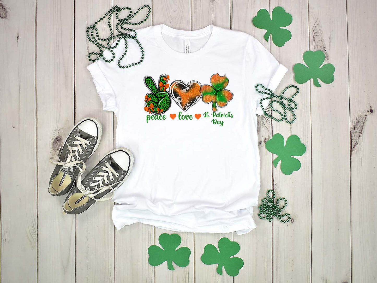 Peace And Love St. Patricks Day Tshirt