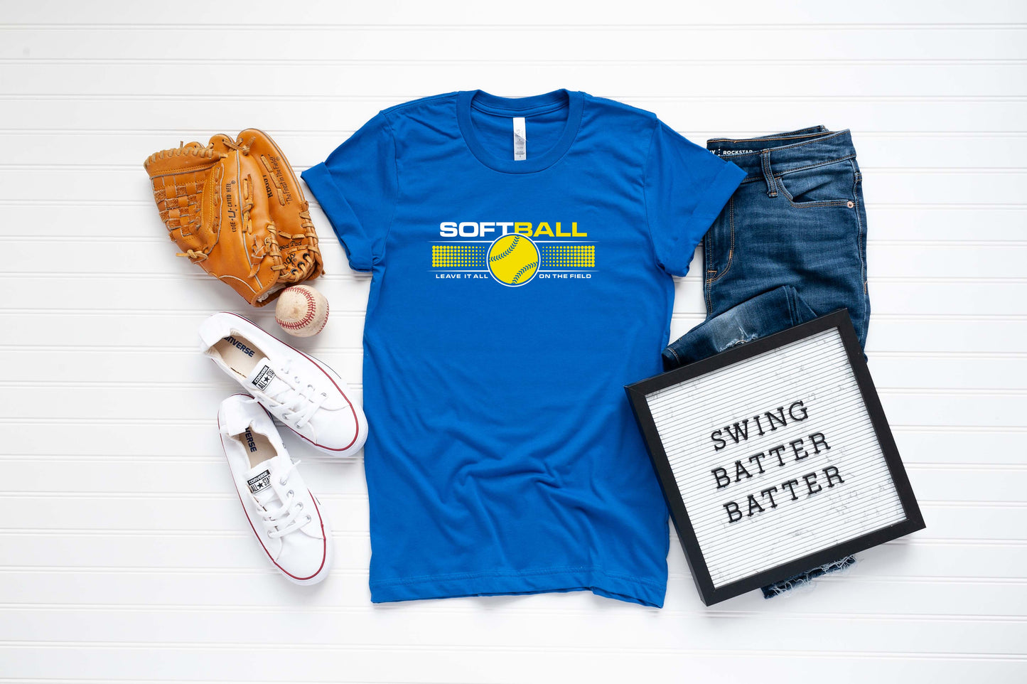 Softball Leave It All On The Field Sights Ink Graphic Tee