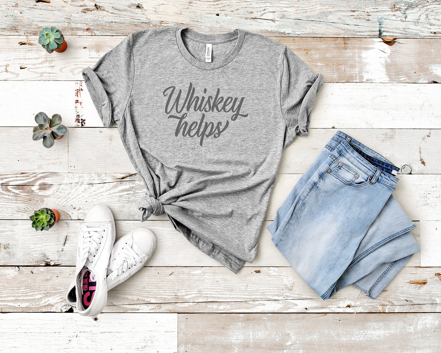 Whiskey Helps Sights Ink Graphic Tee