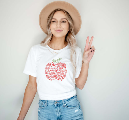 Flower Apple Daycare Teacher T-Shirt