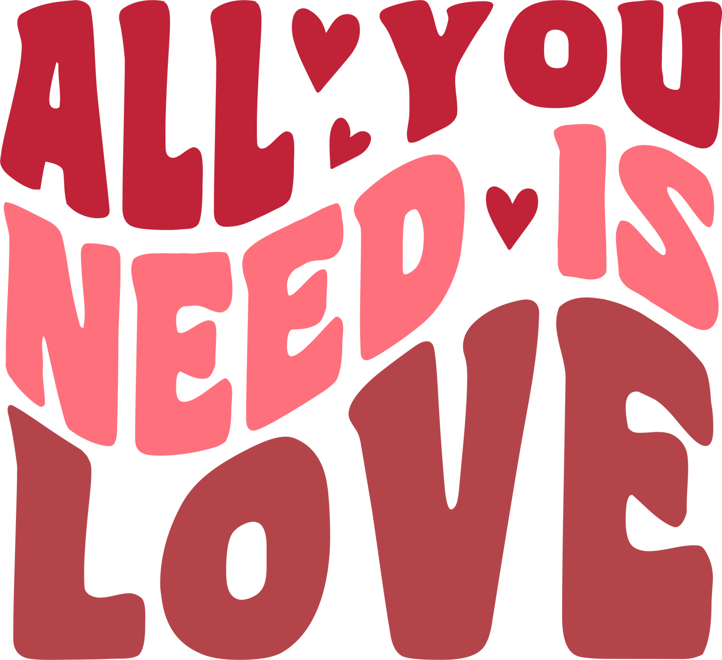 All You Need Is Love Wavy Transfer