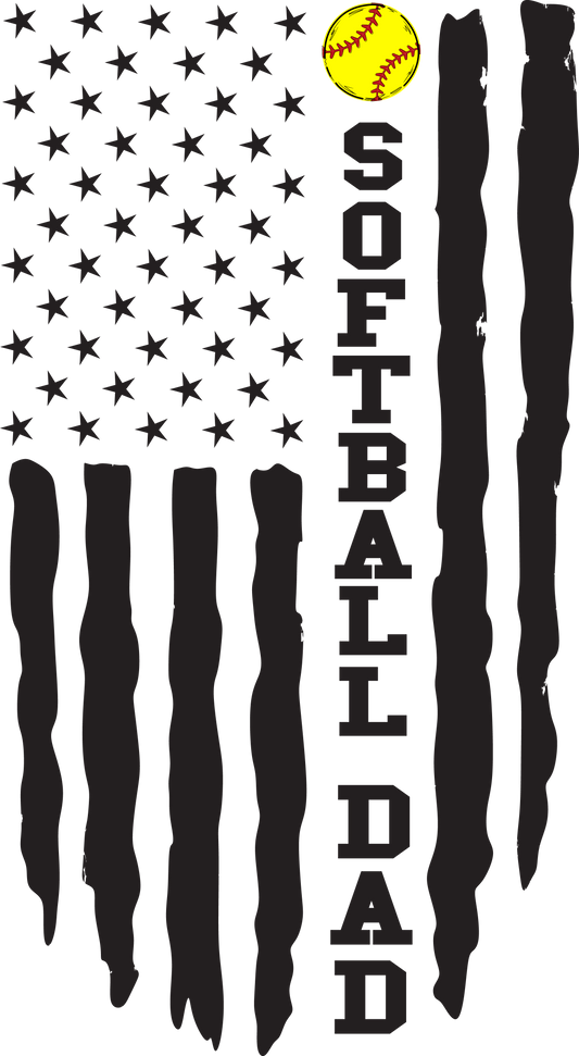 Softball Dad American Flag Ready to Press Transfer