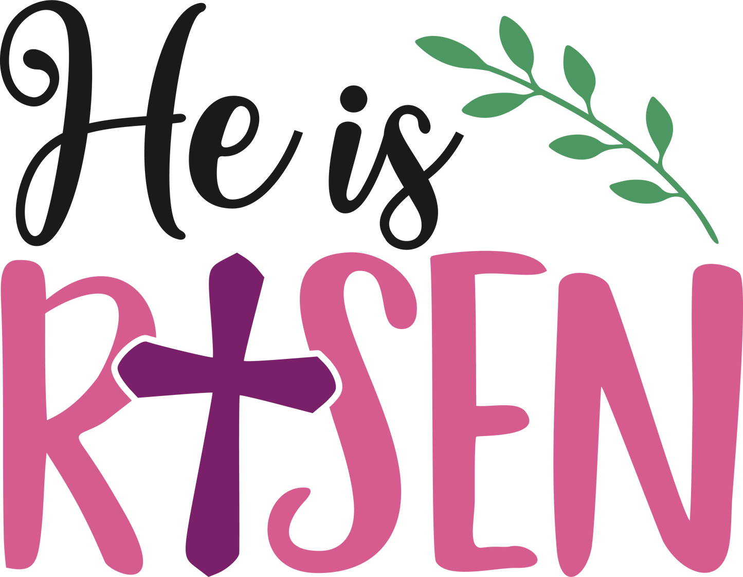 He Is Risen Christian Easter Bright Spring Colors Ready to Press Transfer T-shirt Transfer