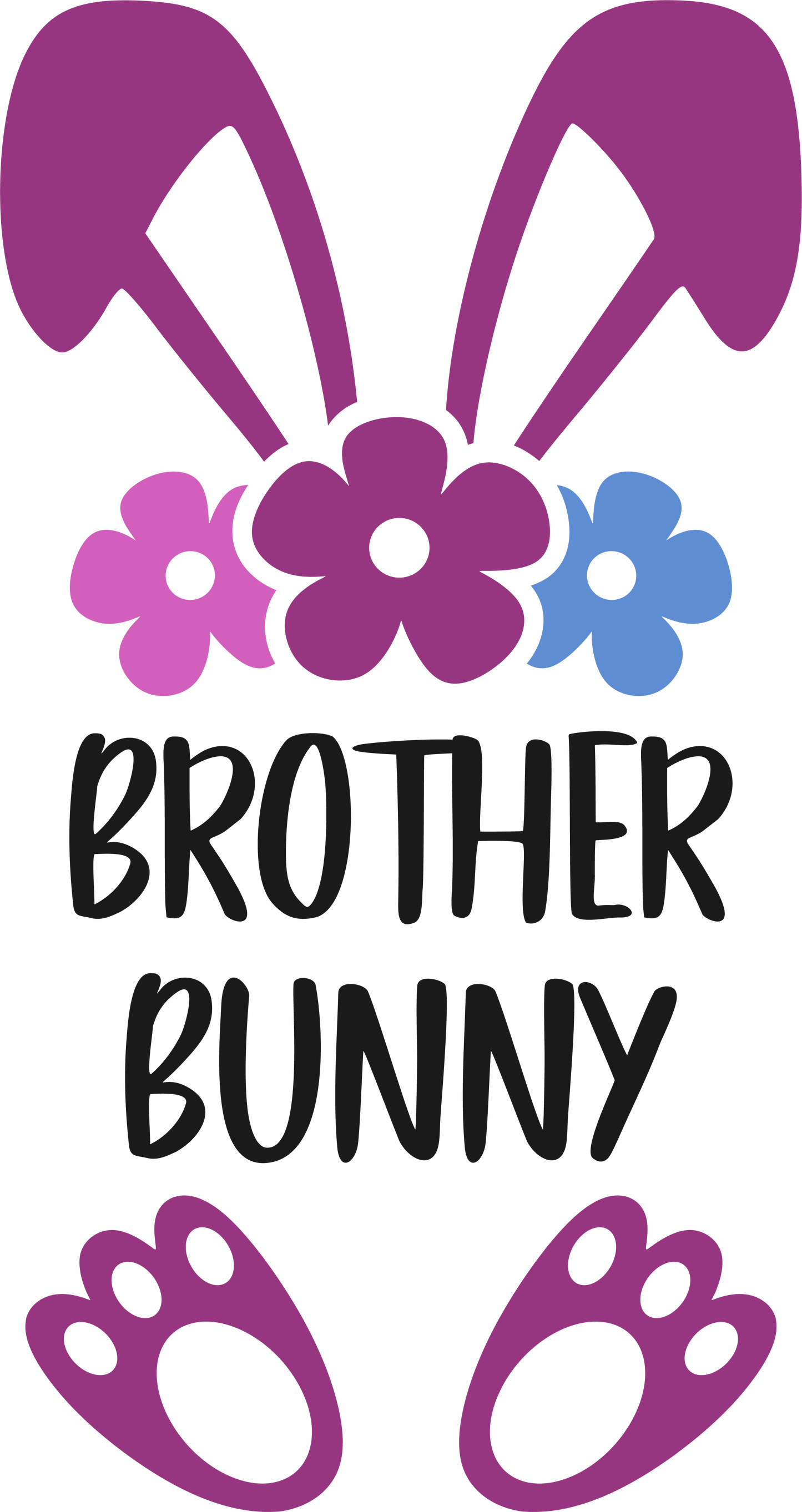 Brother Bunny Ears Happy Easter Bright Spring Colors Ready to Press Transfer T-shirt Transfer