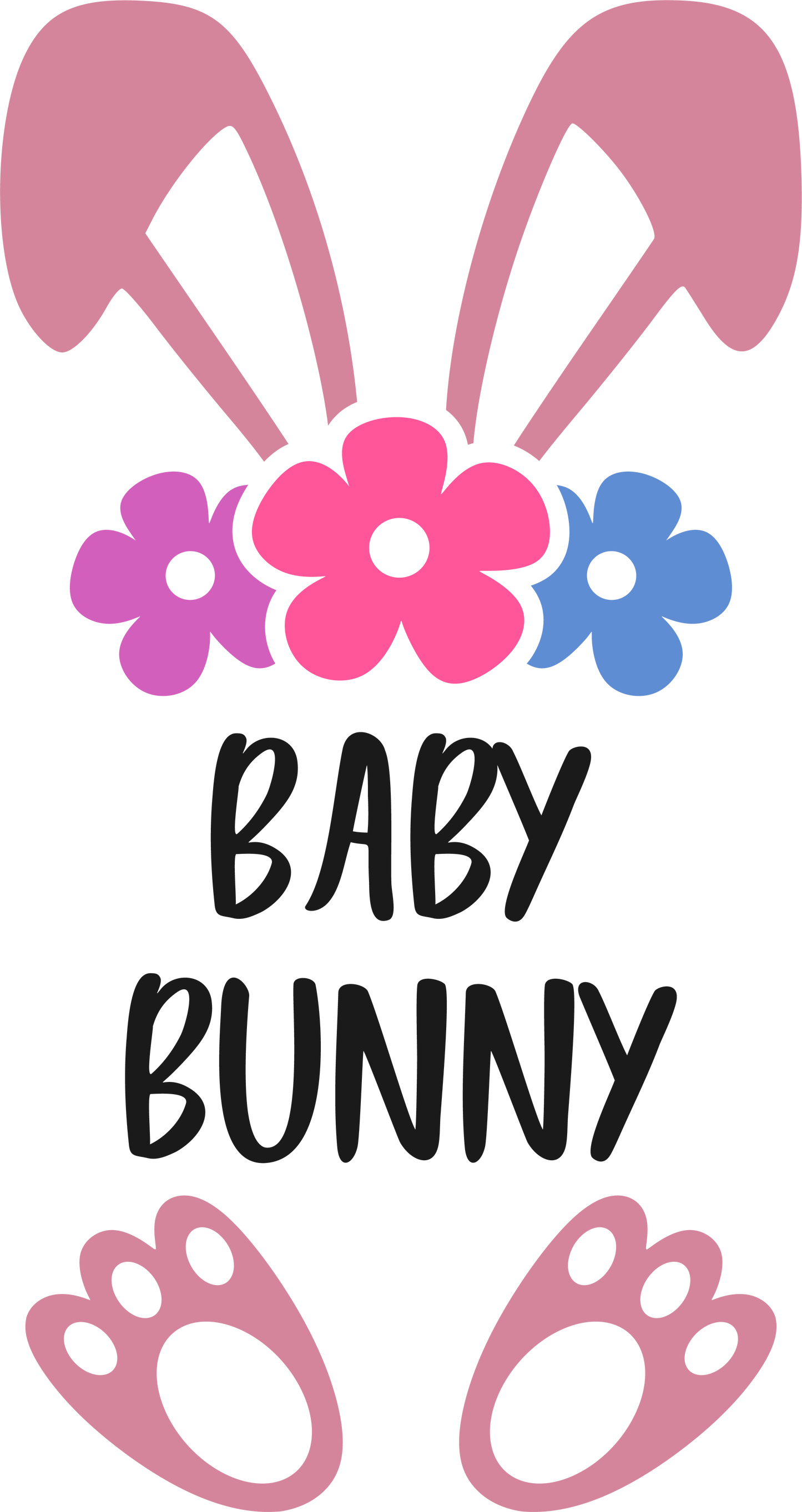 Baby Bunny Ears Happy Easter Bright Spring Colors Ready to Press Transfer T-shirt Transfer