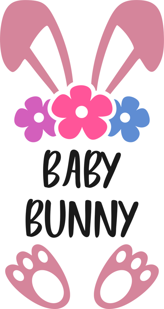 Baby Bunny Ears Happy Easter Bright Spring Colors Ready to Press Transfer T-shirt Transfer