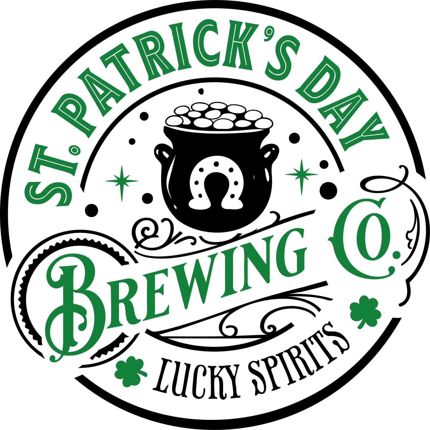 Brewing Round St. Patricks Day Transfer