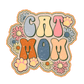Retro Cat Mom with Flowers 60's Cat Mom Feel Sticker