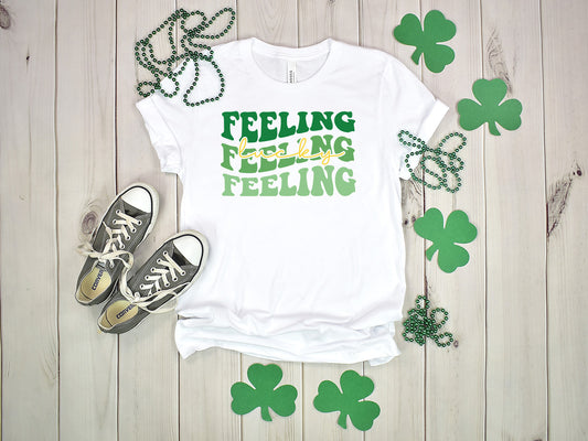 Feeling Lucky Wavy St. Patricks Day Tshirt