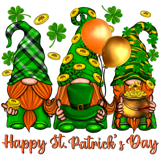St. Patricks Day Three Gnomes Transfer