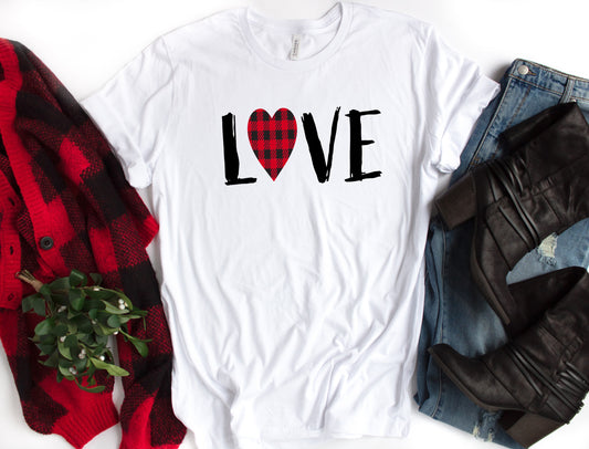 Buffalo Plaid Love Valentine'Sights Ink Graphic Tee