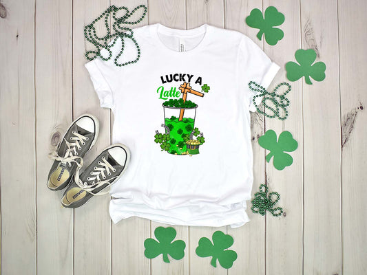 Lucky A Latte V.1 St. Patricks Day Tshirt