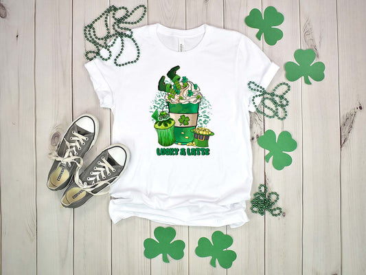 Lucky A Latte St. Patricks Day Tshirt