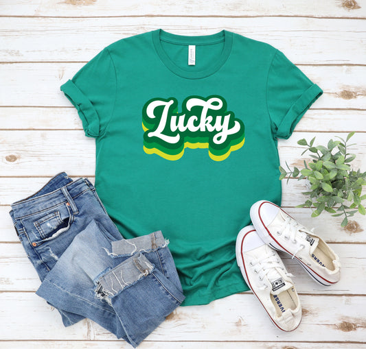 Lucky Retro St. Patricks Day Tshirt