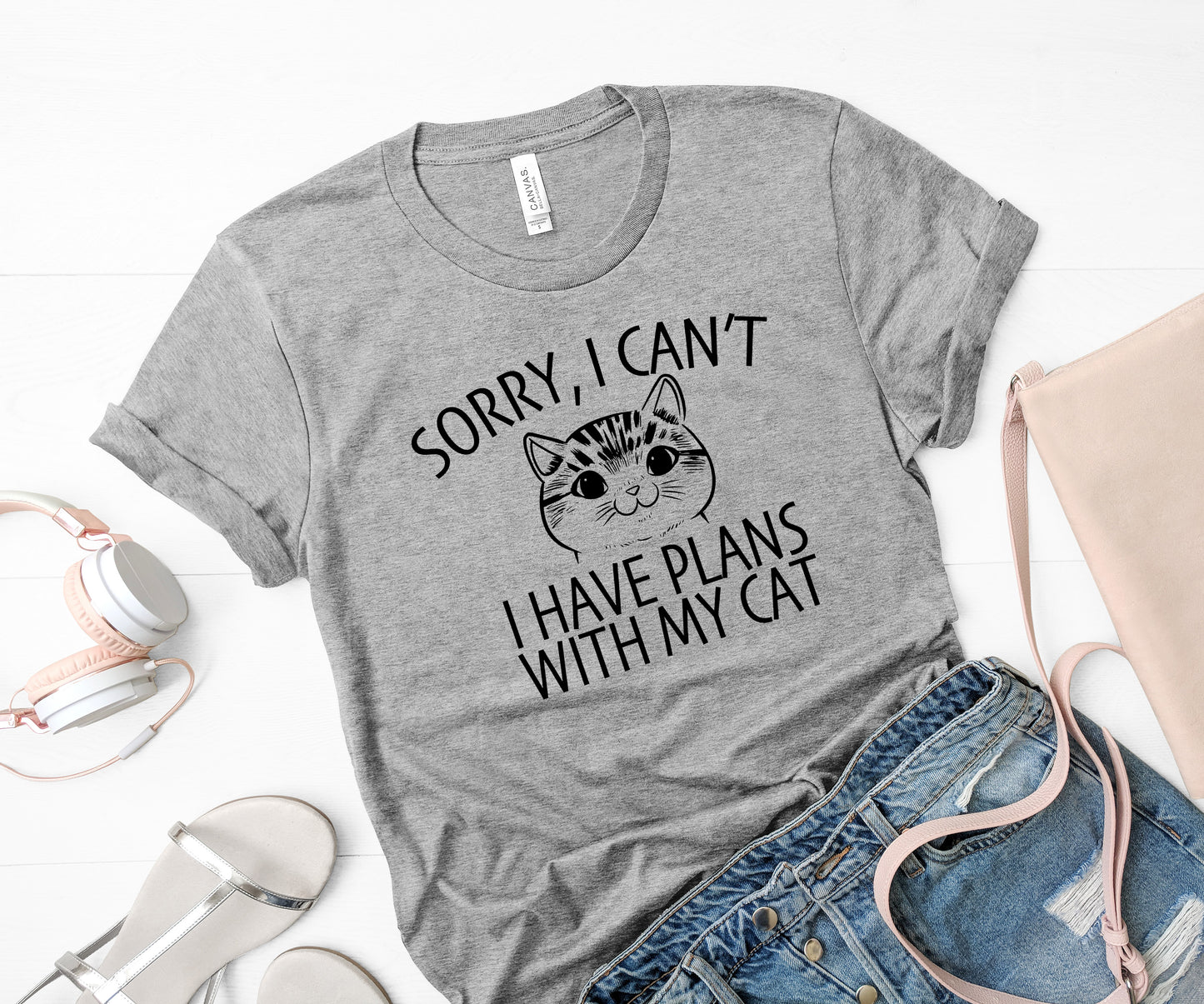 Sorry I Cant I Have Plans With My Cat Sights Ink Graphic Tee