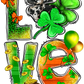 Stacked Love With Clovers St. Patricks Day Transfer