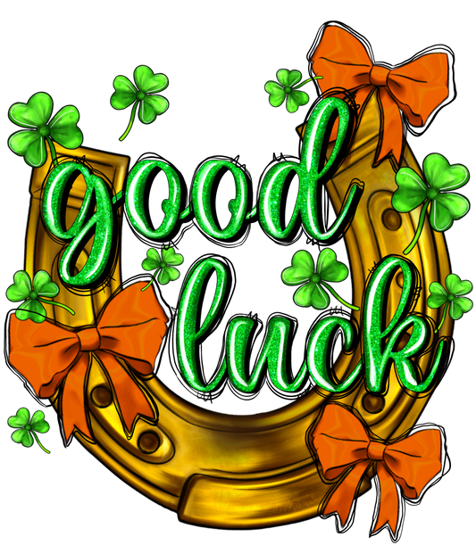 Good Luck Horse Shoe St. Patricks Day Transfer
