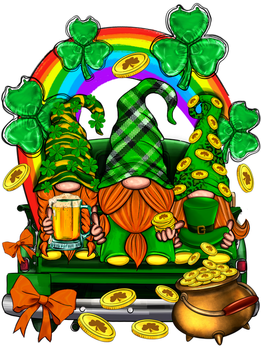Gnomes With Rainbow St. Patricks Day Transfer
