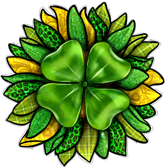 Sunflower Clover St. Patricks Day Transfer