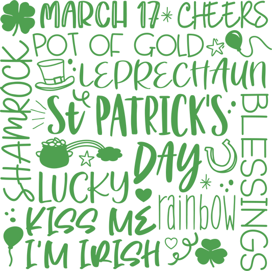 Subway Typography Shenanigans Parade Word Art St. Patrick's Day Transfer