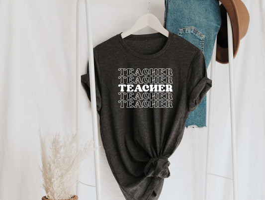 Retro Stacked Teacher Sights Ink Graphic Tee