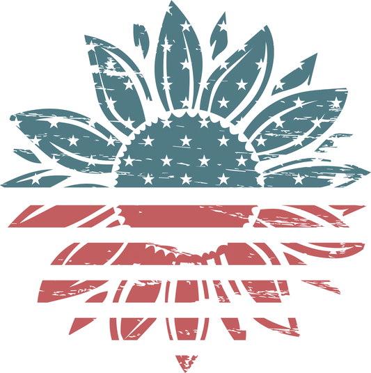 Fourth of July Sun Flower Transfer