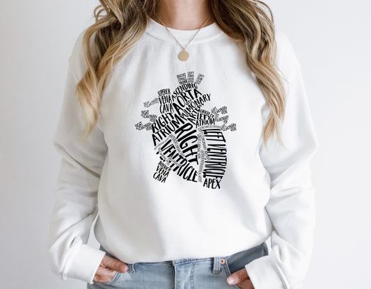 Anatomical Heart Bella & Canvas Crewneck Sweatshirt