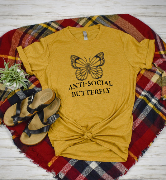 Anti Social Butterfly Sights Ink Graphic Tee