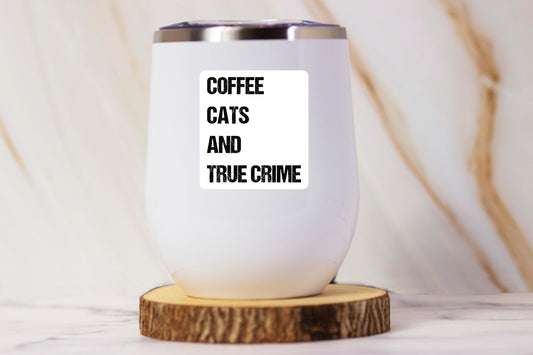 Coffee Cats and True Crime Sticker