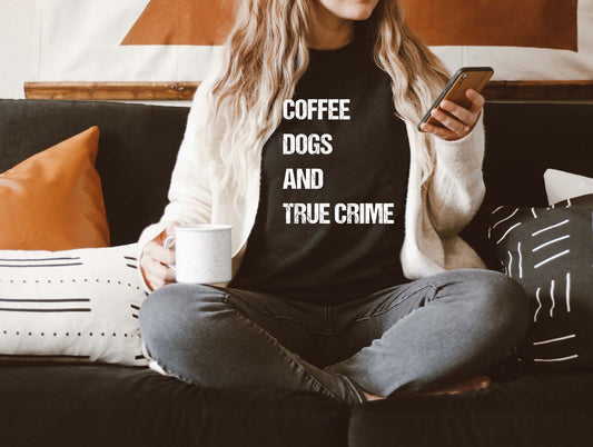 Coffee Dogs and True Crime Sights Ink Graphic Tee