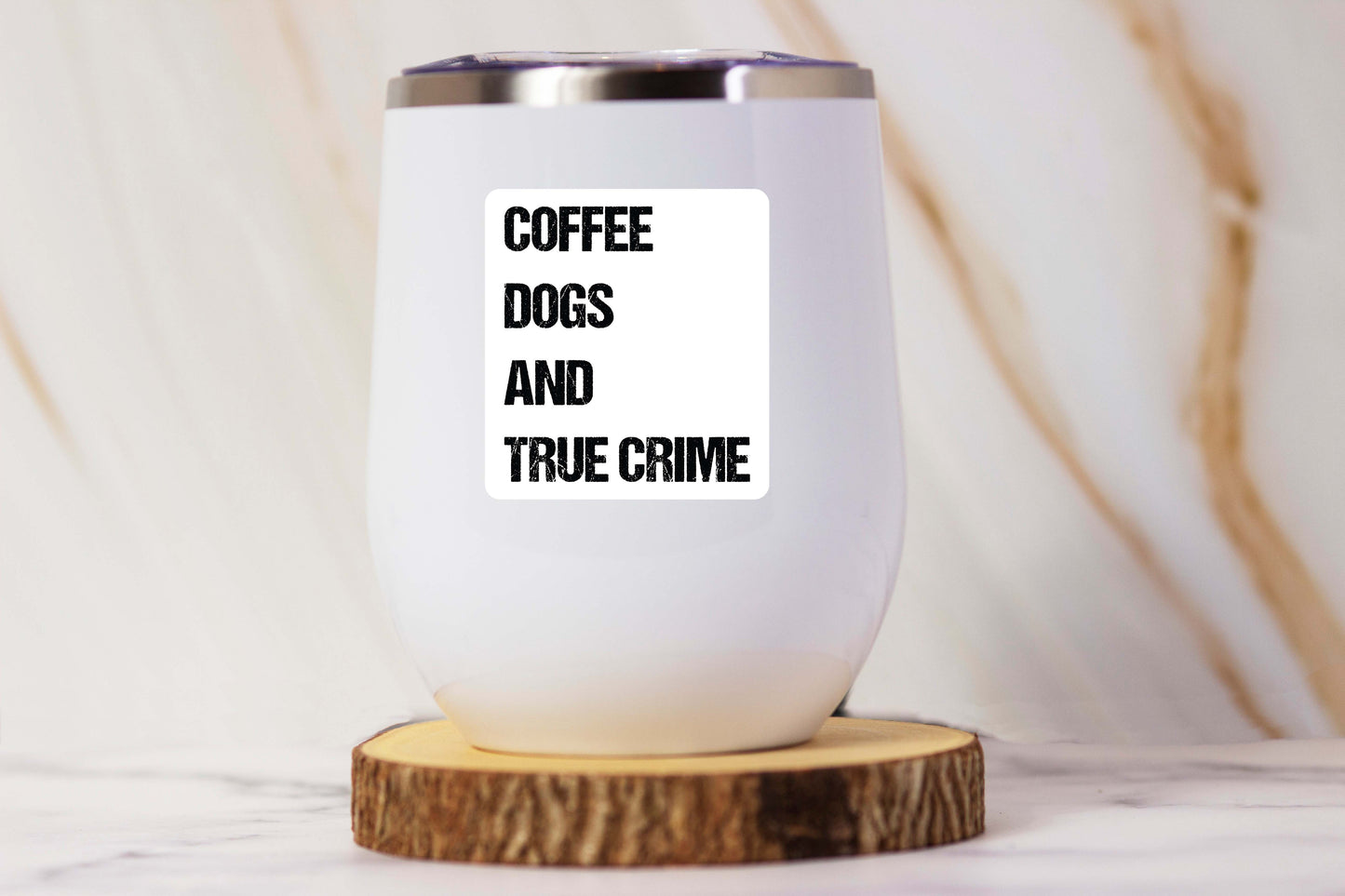 Coffee Dogs and True Crime Sticker