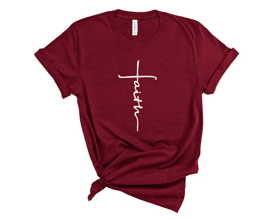 Faith With Cross Sights Ink Graphic Tee