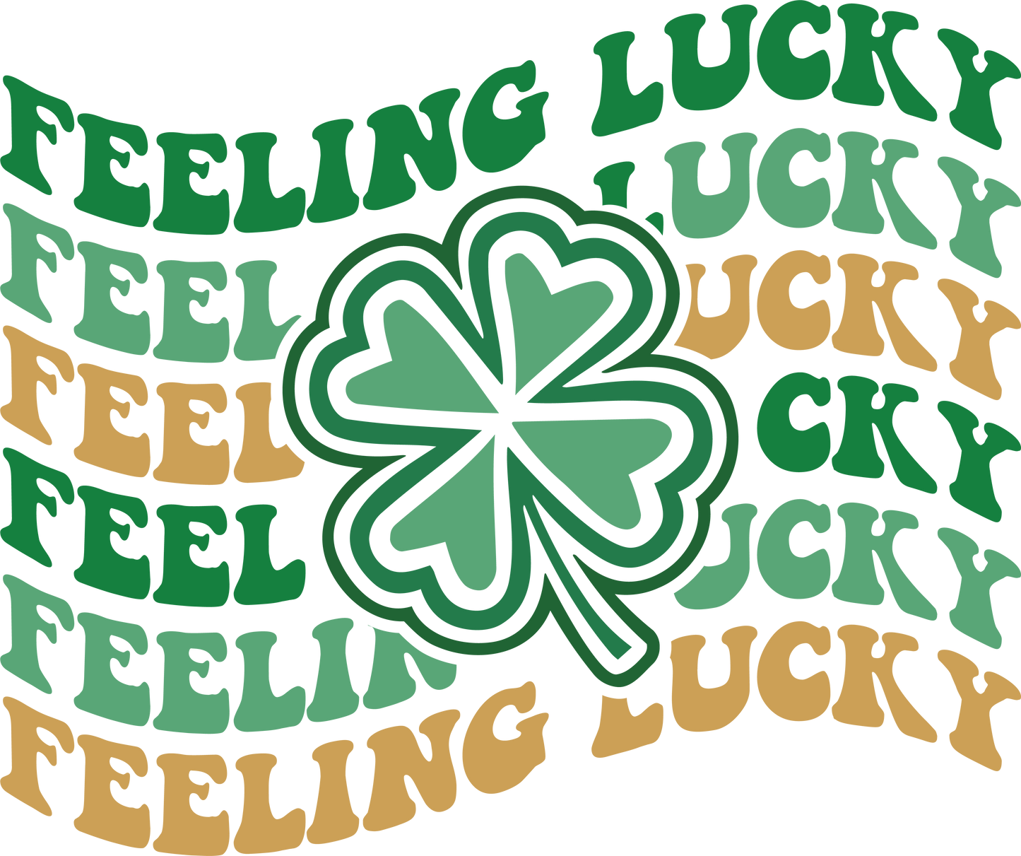 Feeling Lucky Clover Wavy St. Patrick's Day Transfer