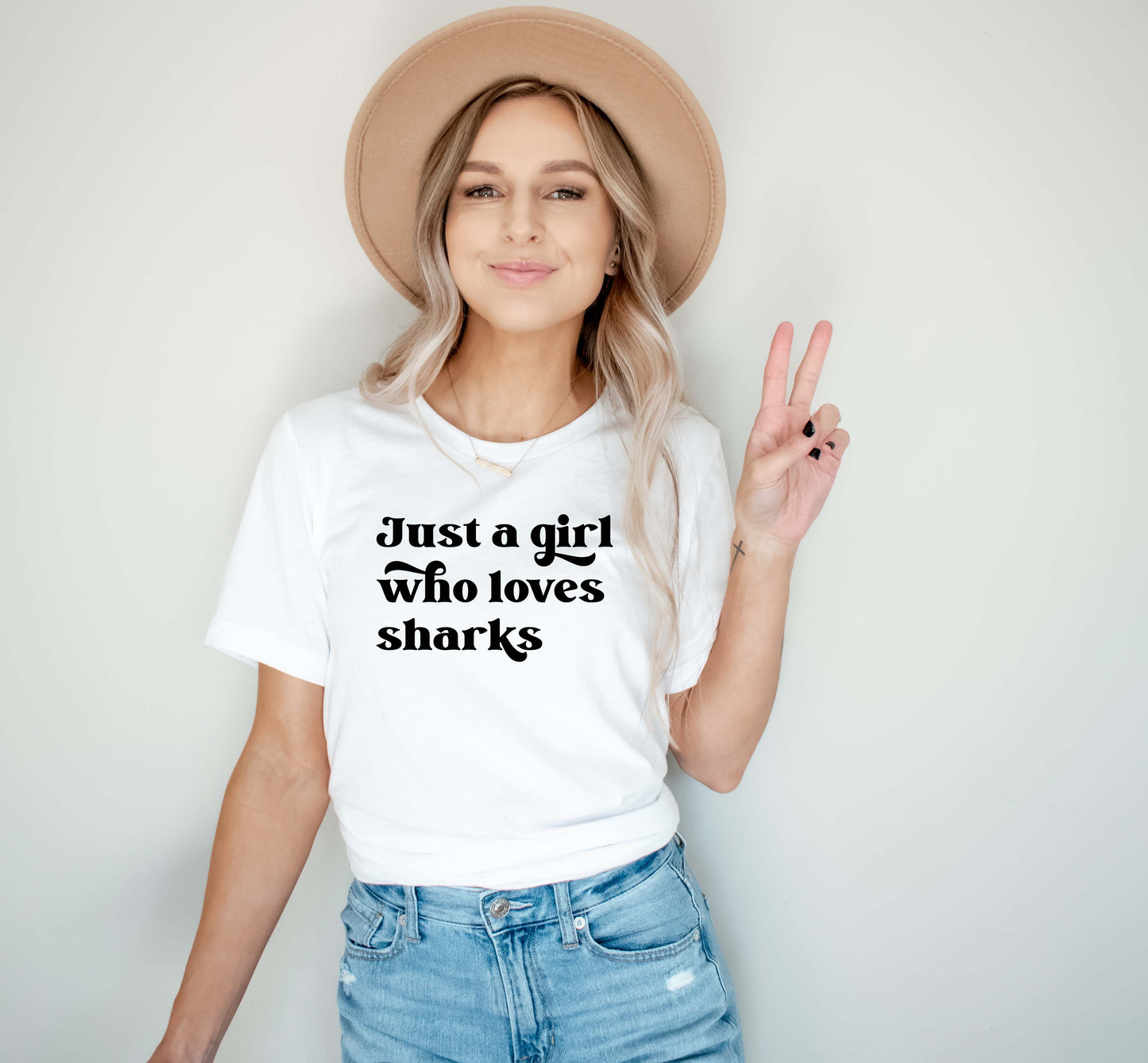 Just A Girl Who Loves Sharks Sights Ink Graphic Tee