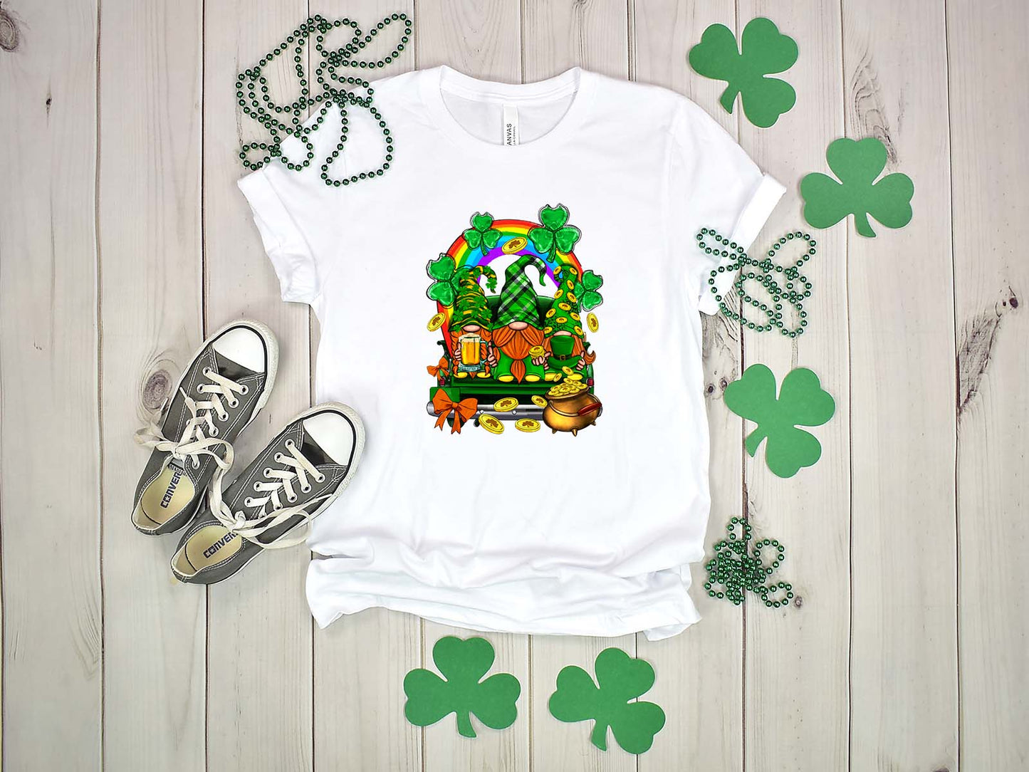 Gnomes With Rainbow St. Patricks Day Transfer