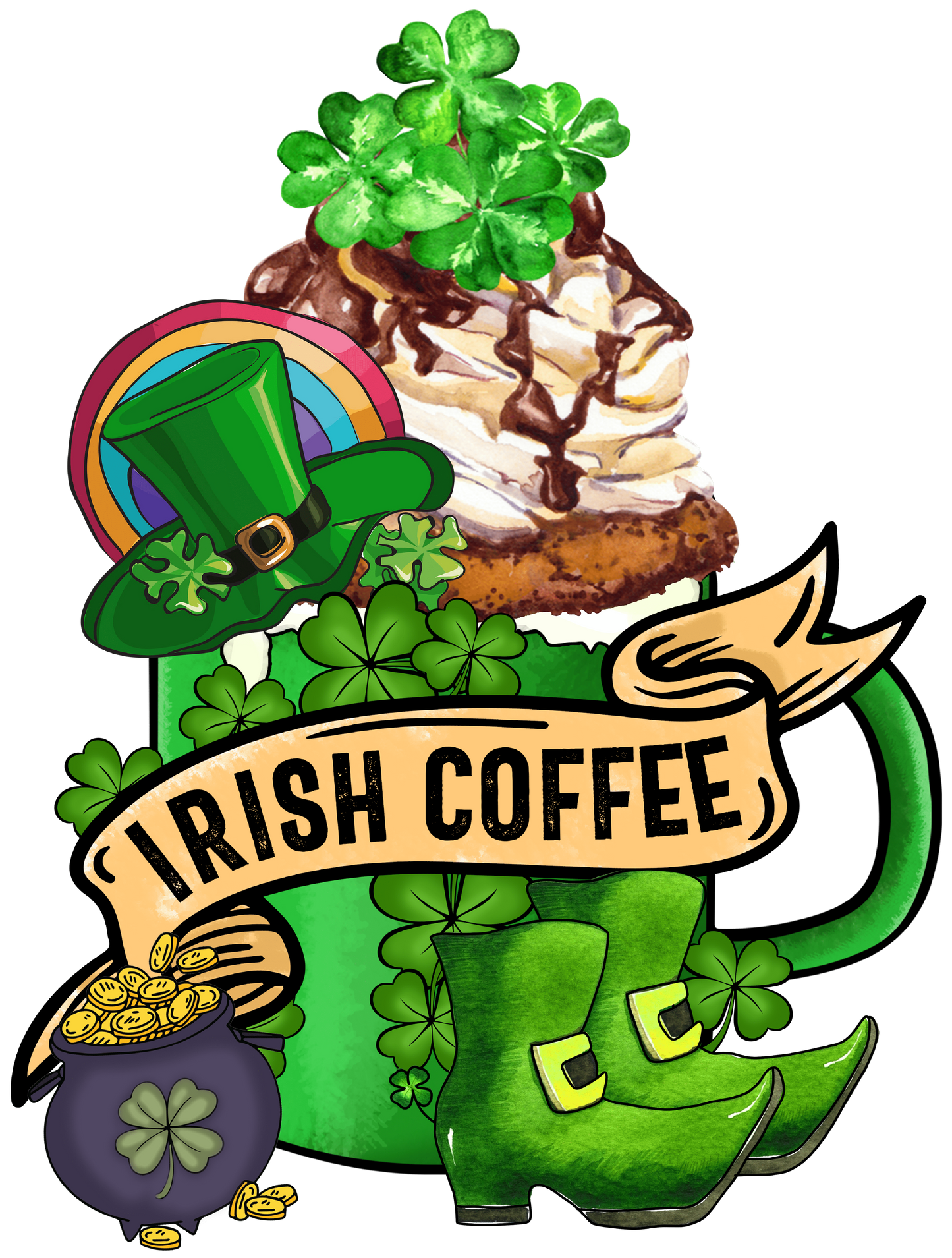 Fancy Irish Coffee St. Patrick's Day Transfer