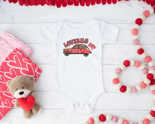 Love Bug Car Valentine's Baby Bodysuit