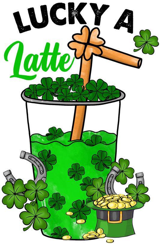 Lucky A Latte St. Patrick's Day Transfer