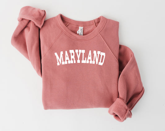 Maryland State Bella & Canvas Crewneck Sweatshirt