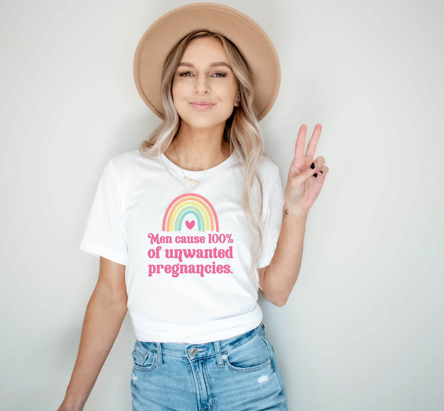 Men Cause 100 Percent Of Unwanted Pregnancies Sights Ink Graphic Tee